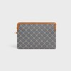 SMALL POUCH WITH STRAP CUIR TRIOMPHE IN JACQAURD TRIOMPHE ALL OVER - NAVY/ECRU - NEW - 2 | CELINE