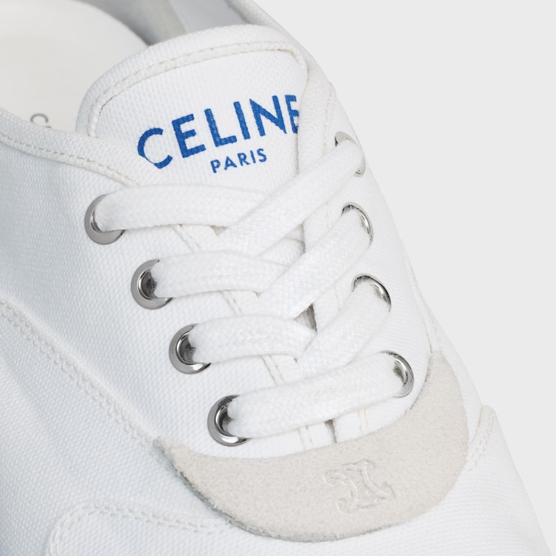SNEAKER ALAN IN TELA E PELLE DI VITELLO SCAMOSCIATA - BIANCO -  - 1 | CELINE