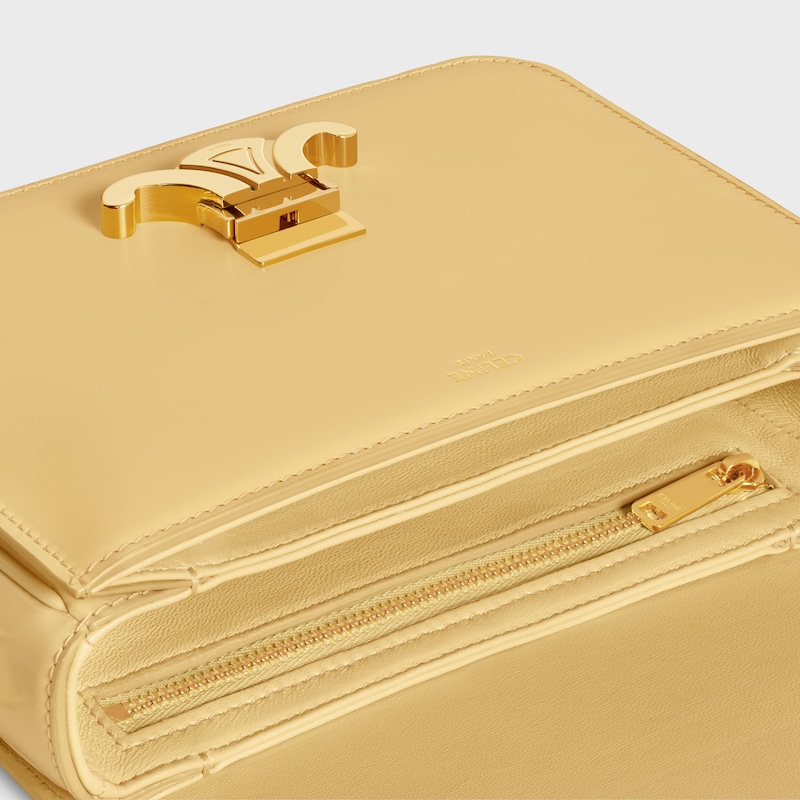 Teen Triomphe Bag in shiny calfskin - POLLEN - CROSS-BODY BAGS - 1 | CELINE