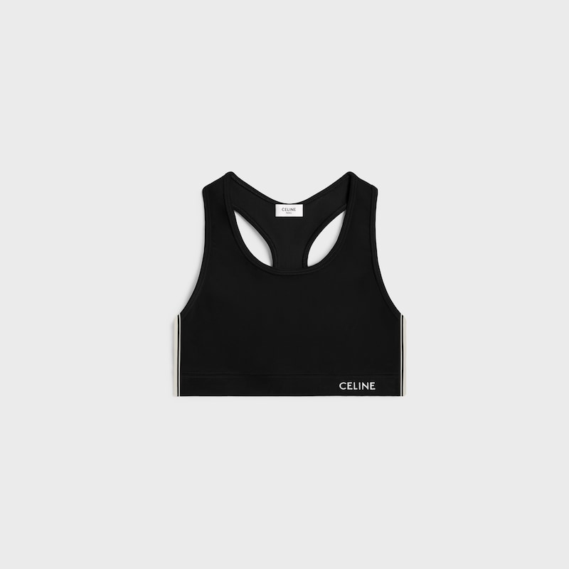 Celine bra in technical jersey - BLACK / WHITE -  - 1 | CELINE