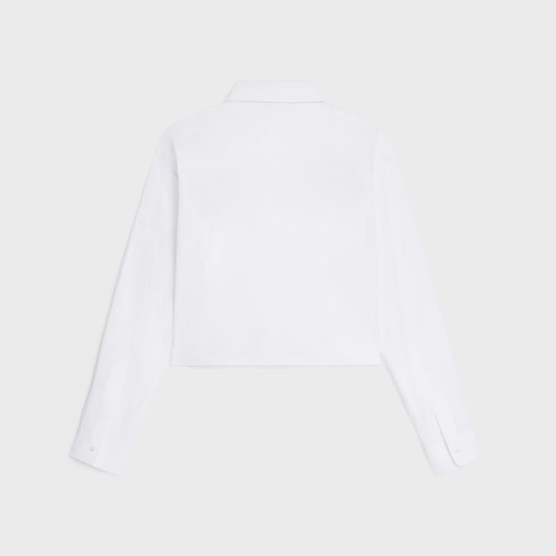 cropped shirt in striped cotton - WHITE -  - 1 | CELINE