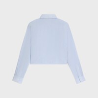 條紋棉麻短款襯衫 - 粉筆色 / 天藍色 / 海藍色 -  - 2 | CELINE