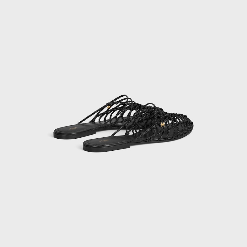 SCOOBIE BRAIDED MULE IN GOATSKIN - BLACK -  - 1 | CELINE