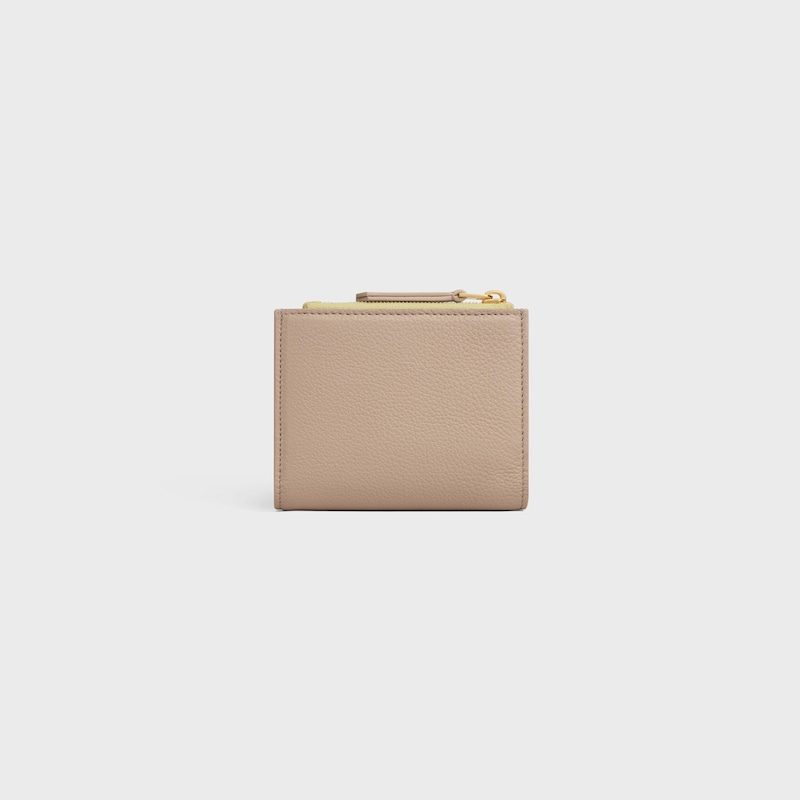 PORTEFEUILLE COMPACT TRIOMPHE STAMP VEAU SOUPLE GRAIN&eacute; - Safari/Citrus - PORTEFEUILLES - 1 | CELINE