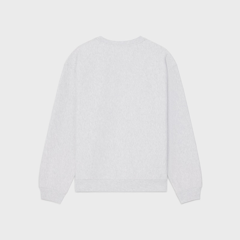 sweatshirt IN cotton fleece - PALE GREY / ROYAL BLUE -  - 1 | CELINE