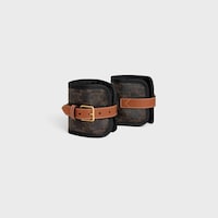 标志印花牛皮革负重手环 - 黑色/ 棕褐色 - 家居 - 2 | CELINE