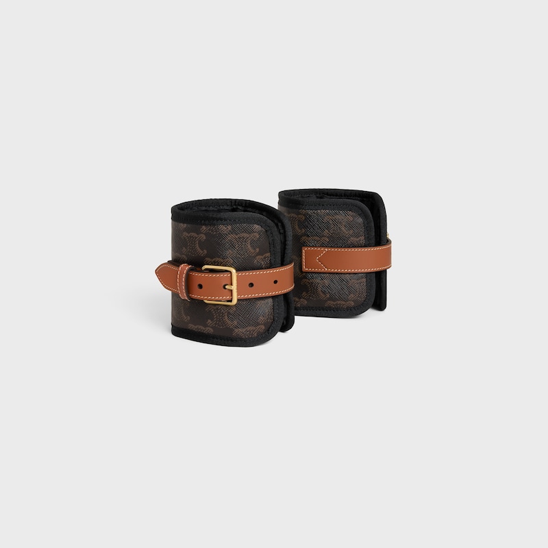 标志印花牛皮革负重手环 - 黑色/ 棕褐色 - 家居 - 1 | CELINE