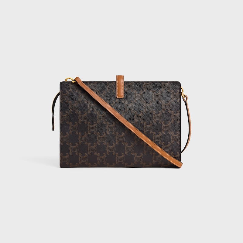 SMALL NOTE BOOK  IN triomphe canvas AND NATURAL CALFSKIN - HONEY - GIFTS FOR HER - 1 | CELINE