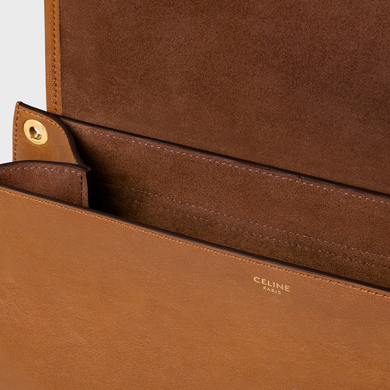 SOFT TRIOMPHE BESACE IN SUPPLE SHINY LAMBSKIN - SOFT TAN - SHOULDER BAGS - 1 | CELINE