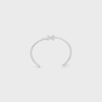 Triomphe Asymmetric Cuff in Brass with Rhodium Finish - SILVER -  - 1 | CELINE
