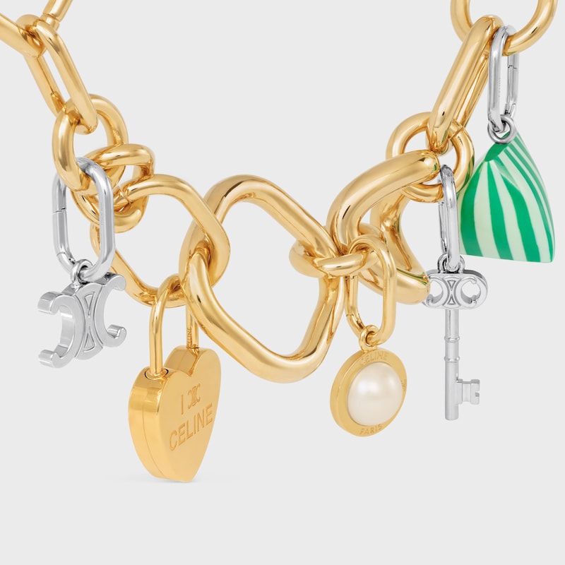 Celine Charms Triomphe in Brass with Rhodium Finish - SILVER - NEW - 1 | CELINE