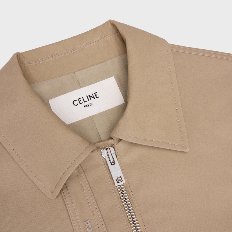 jacket IN COTTON CLOTH - ASH BEIGE -  - 1 | CELINE