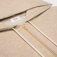 zipped blason hoodie IN cashmere cotton - BEIGE / CREAM -  - 2 | CELINE