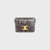 TEEN TRIOMPHE BAG IN Python patchwork - Light Denim - NEW - 1 | CELINE