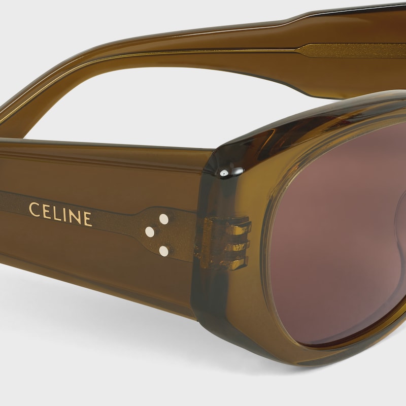 Rectangular S329 sunglasses in Acetate - TRANSPARENT OLIVE -  - 1 | CELINE