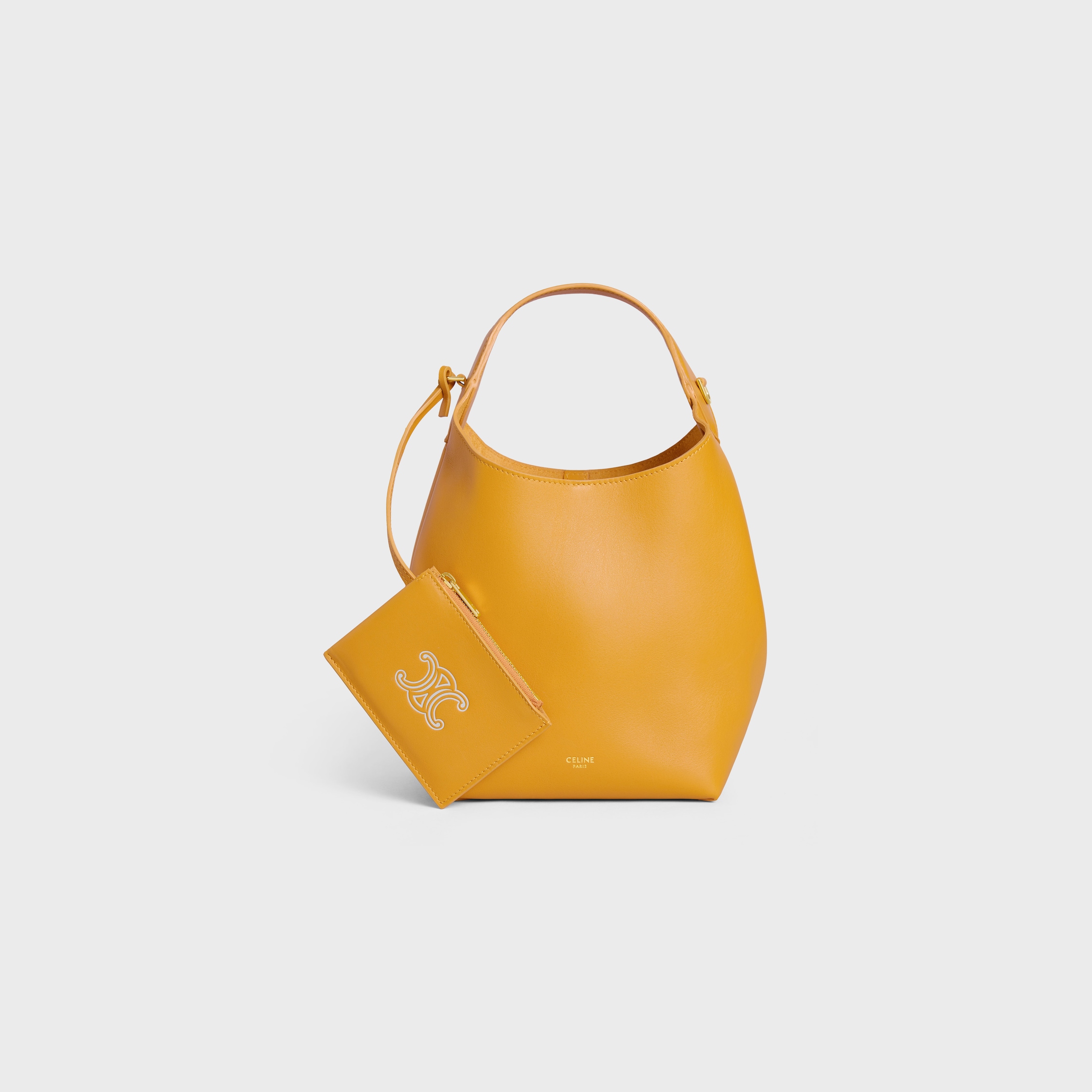 SMALL HOBO IN SUPPLE SMOOTH CALFSKIN - MARIGOLD | CELINE