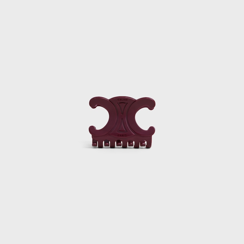 Celine Large Hair Claw in Acetate - BURGUNDY - HAIR ACCESSORIES - 1 | CELINE