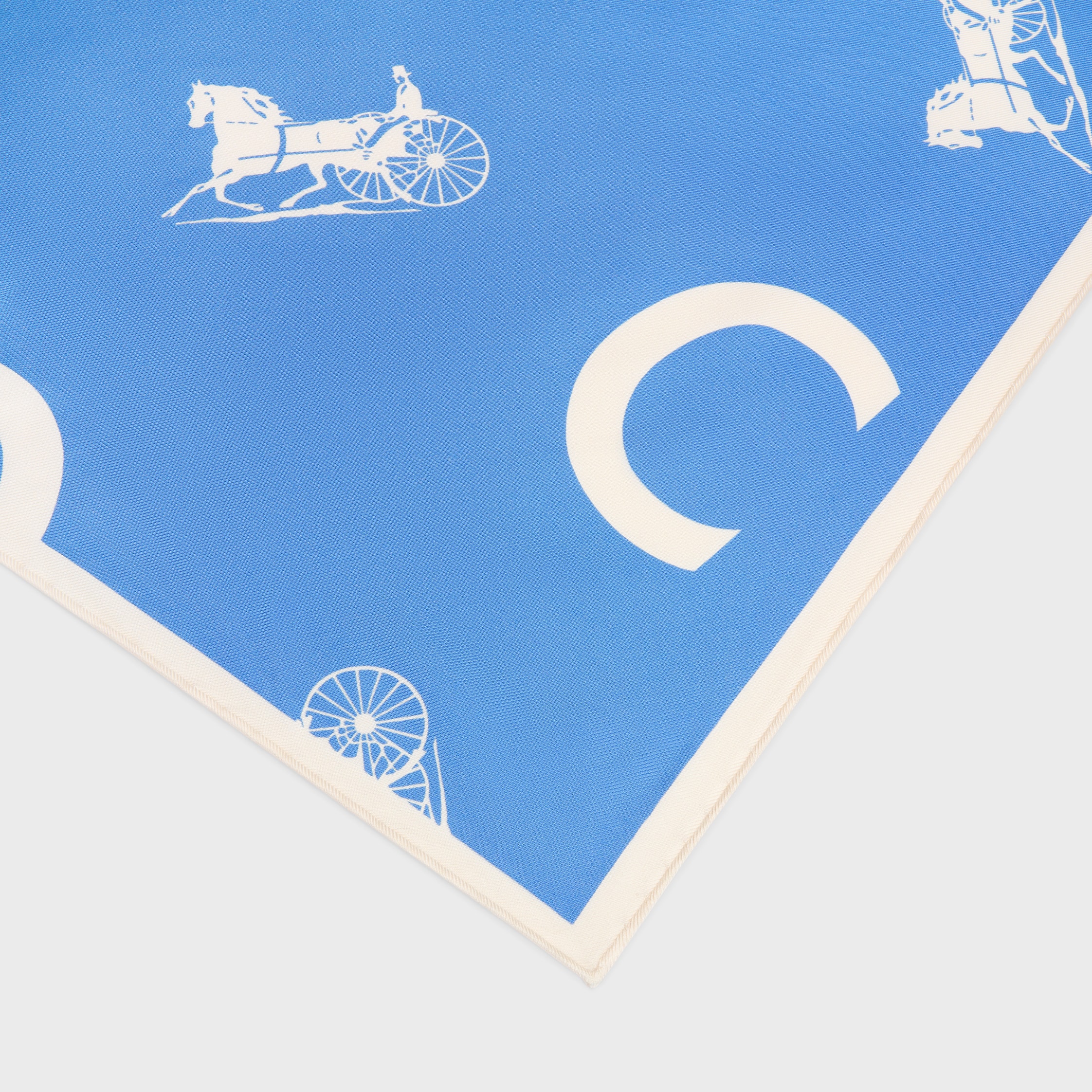 SQUARE IN SILK TWILL - OFFWHITE/ BLUE SKY | CELINE