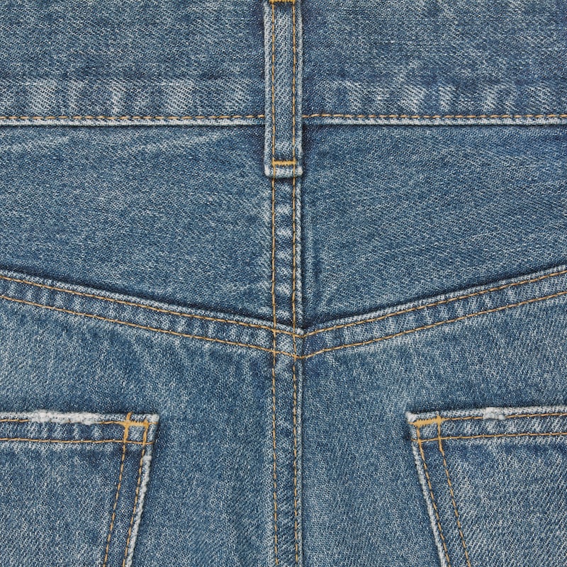 DYLAN FLARED JEANS WITH SIGNATURE IN cotton denim - UNION WASH -  - 1 | CELINE