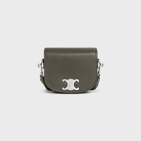 SMALL BESACE STRAP TRIOMPHE in SUPPLE NATURAL CALFSKIN - DARK ARMY - GIFT FINDER - 1 | CELINE