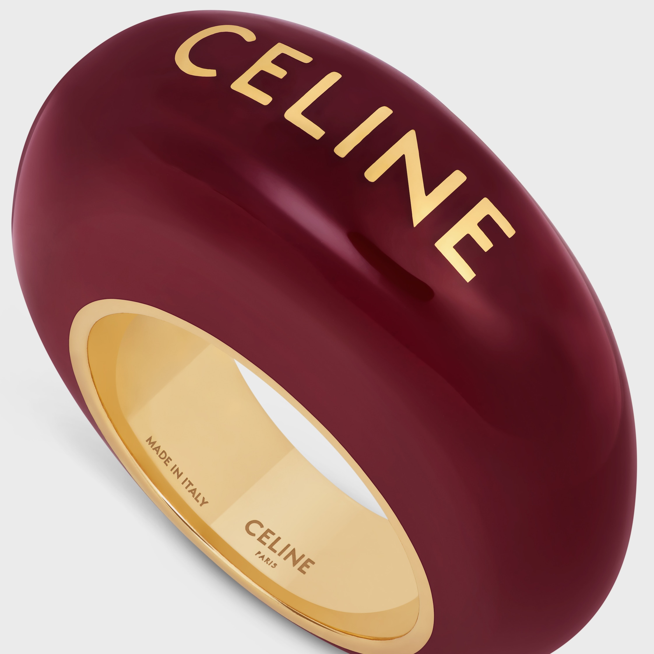 CELINE サルキー リング / エナメル＆ゴールドフィニッシュ ブラス