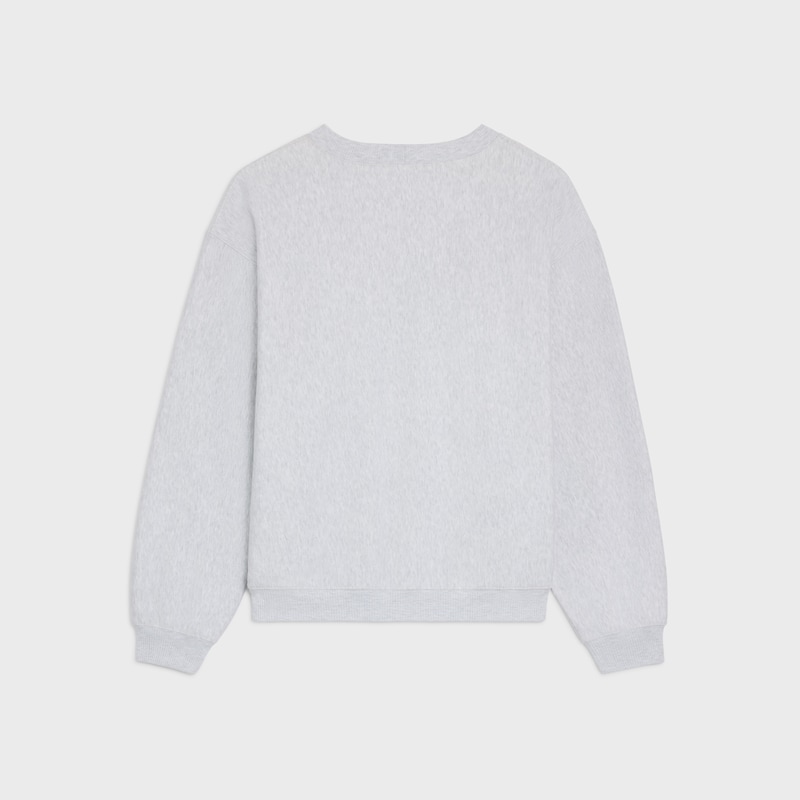 棉質抓絨寬鬆衛衣 - 淡灰色/紅色/藍色 -  - 1 | CELINE