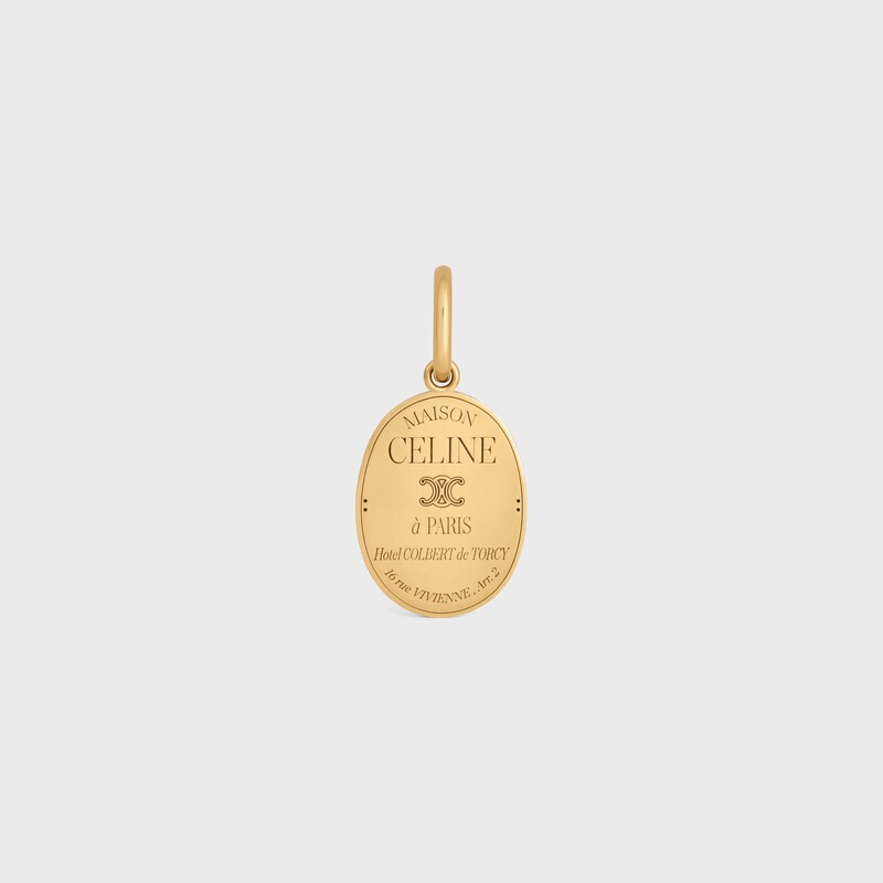 Celine Charms Maison Celine Medalha em Latão com Acabamento Dourado - DOURADO - NOVO - 1 | CELINE