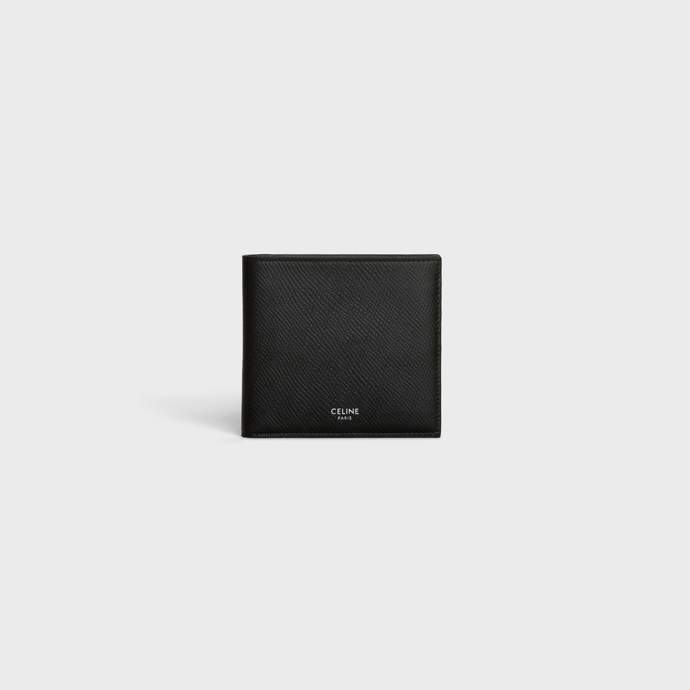 Bi-fold card holder IN grained calfskin - Black | CELINE