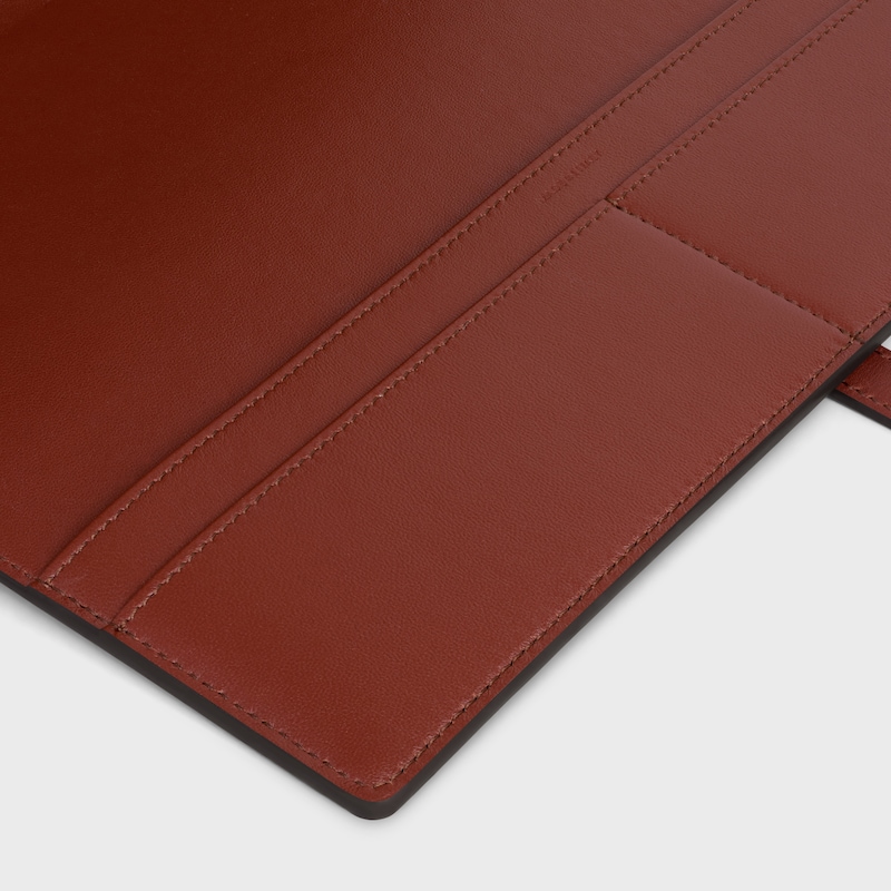 LARGE NOTEBOOK COVER WITH POUCH IN NATURAL CALFSKIN - TECK - STATIONERY - 1 | CELINE