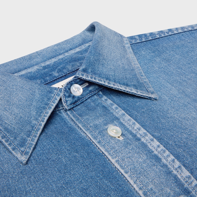 クロップドシャツ / デニム - インディゴウィスパー -  - 1 | CELINE