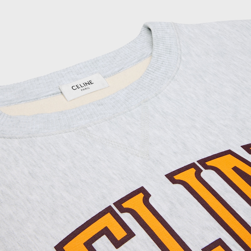 loose sweatshirt IN cotton fleece - PALE GREY / YELLOW / BURGUNDY -  - 1 | CELINE