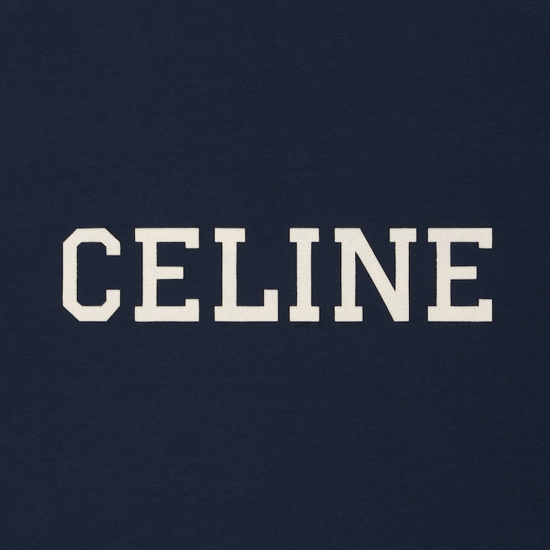 celine regular t-shirt in cotton jersey - WASHED WHITE/NAVY -  - 1 | CELINE