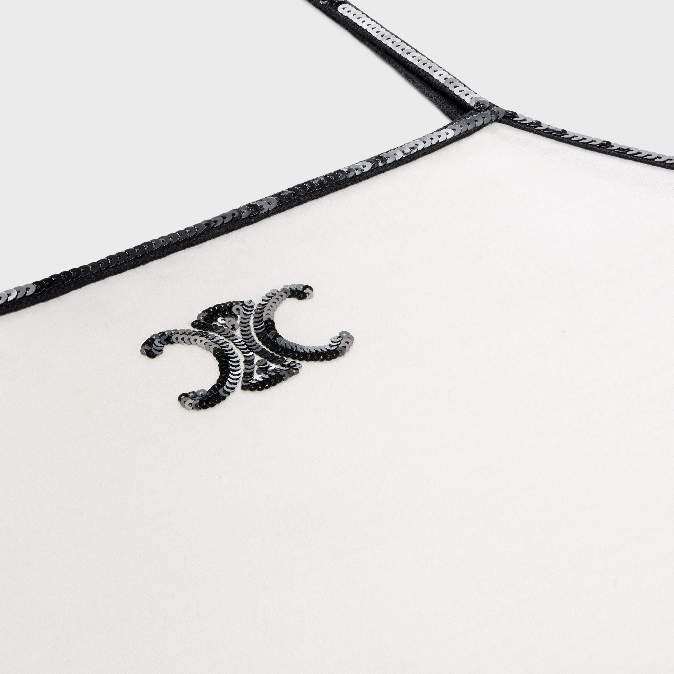 EMBROIDERED TRIOMPHE TANK TOP IN COTTON JERSEY - OFF WHITE