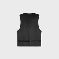 colete em lã virgem com risca de giz larga - PRETO/BRANCO -  - 2 | CELINE