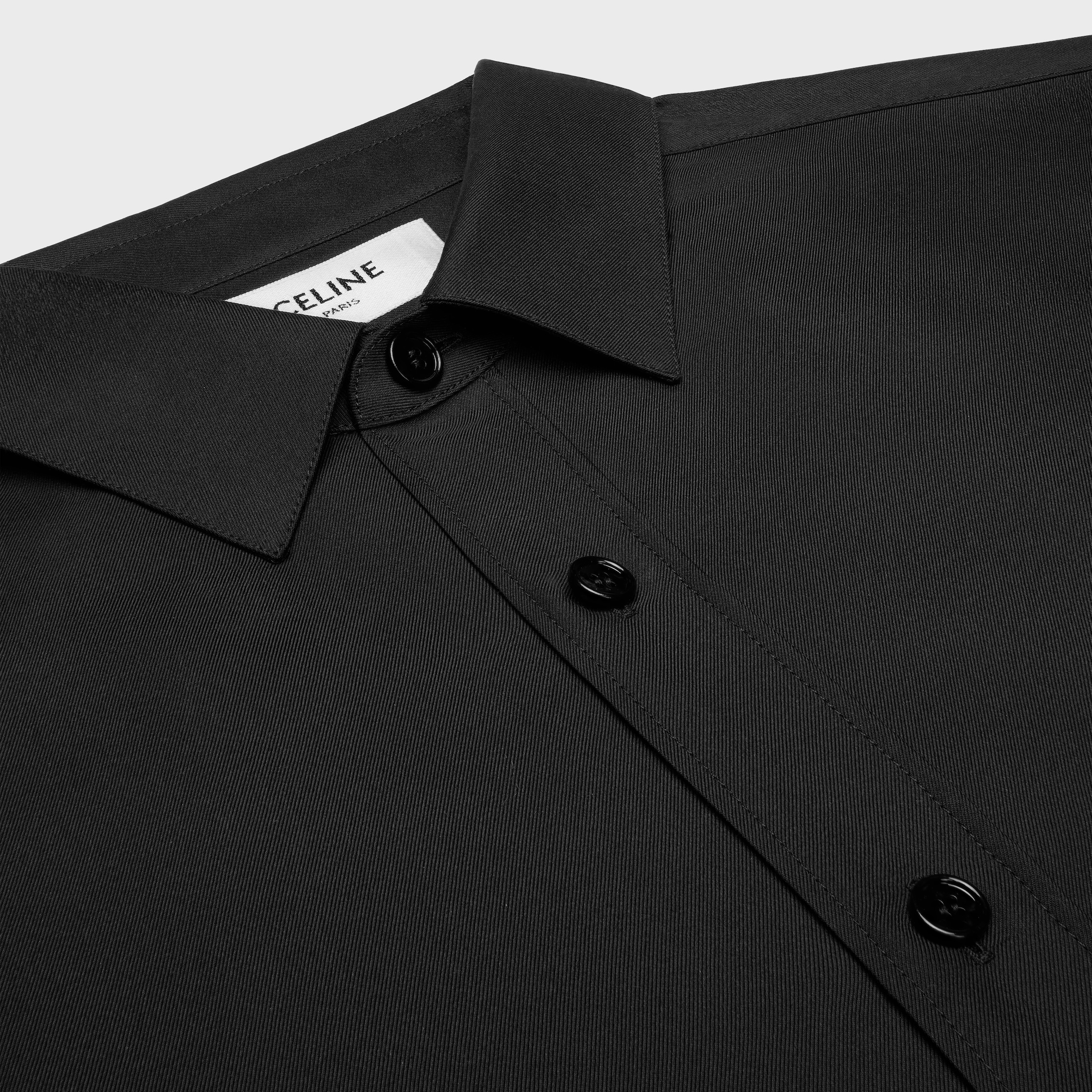 RELAXED SHIRT IN SILK TWILL - BLACK | CELINE