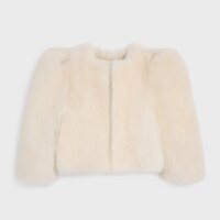 羊毛革夾克 - 雪白色 -  - 1 | CELINE