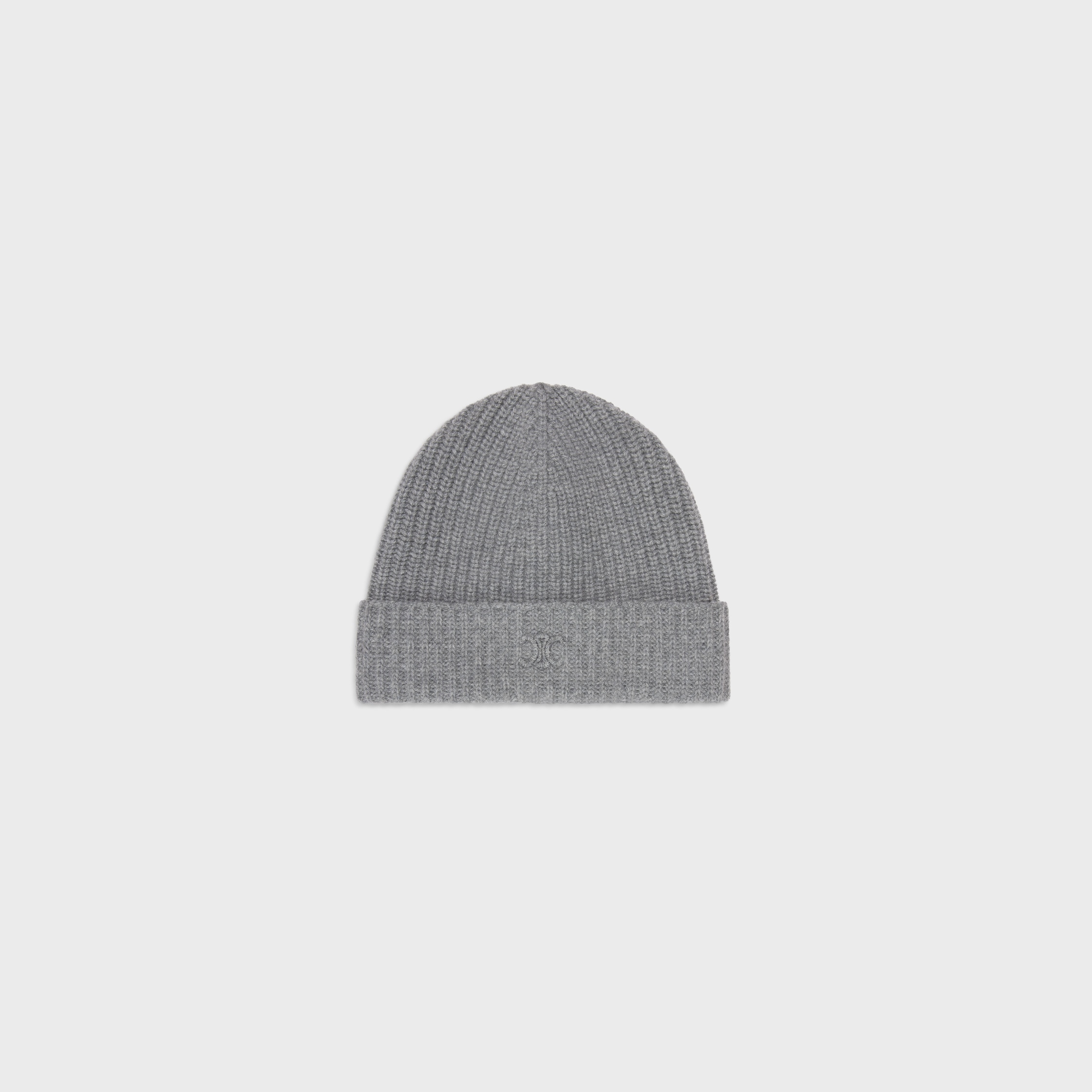 triomphe beanie in scottish cashmere - MEDIUM GREY | CELINE