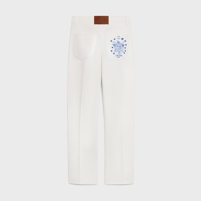 BOYFRIEND JEANS 001 IN heavy cotton twill - WHITE HEAVY STONE WASH -  - 1 | CELINE