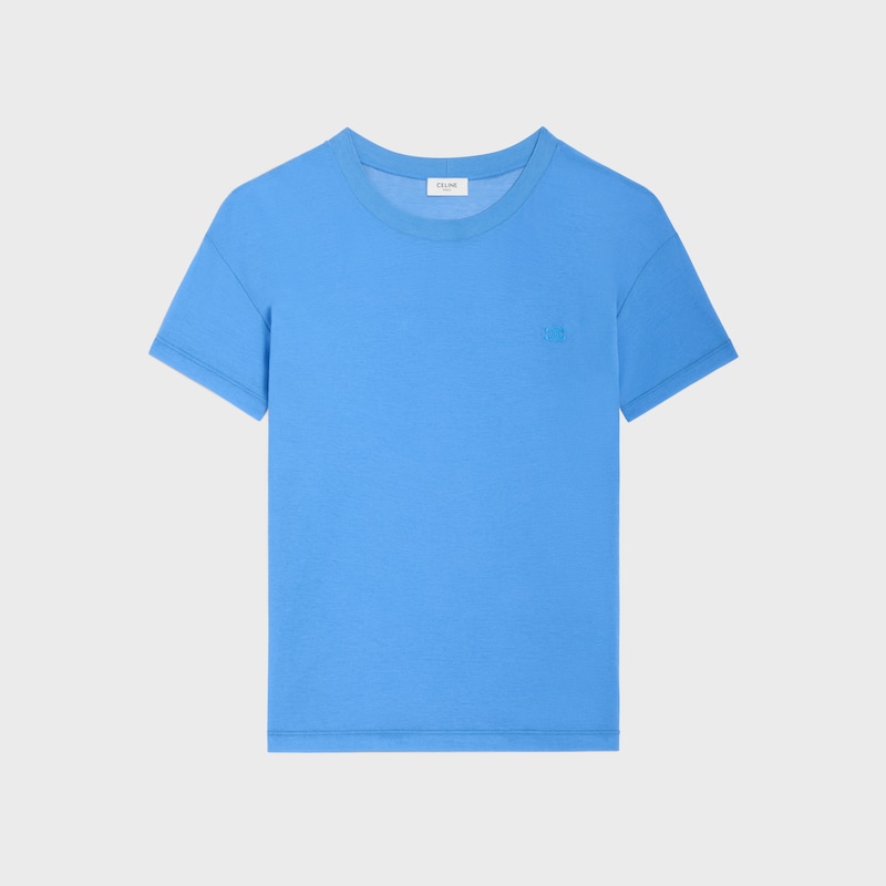 regular t-shirt IN FINE COTTON JERSEY - PEACOCK BLUE -  - 1 | CELINE