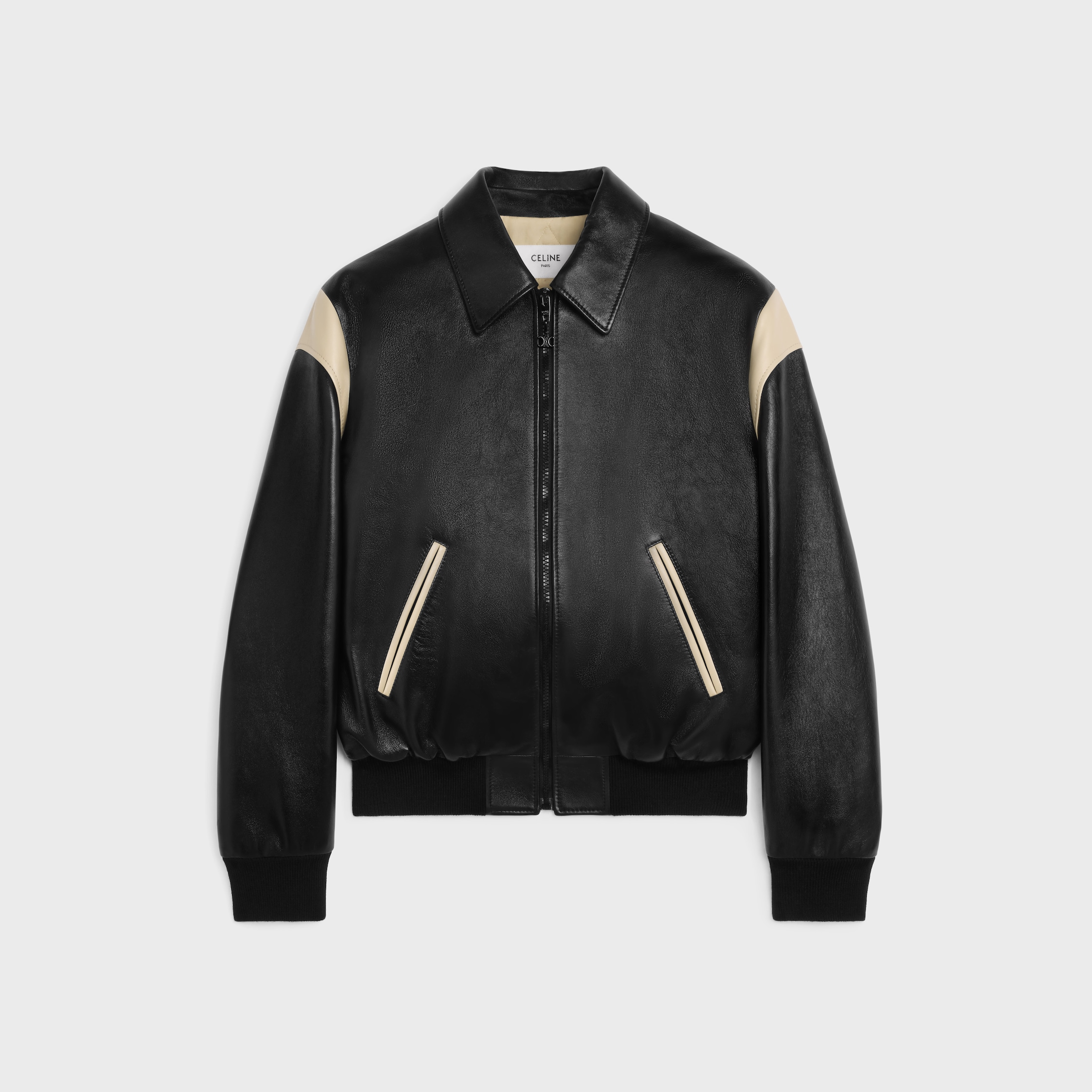 かめ　CELINE 22SS SOUVENIR TEDDY JACKET Women's Celine souvenir in flowing satin teddy jacket