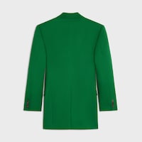 veste colonne Laine diagonale - VERT BOUTEILLE -  - 2 | CELINE