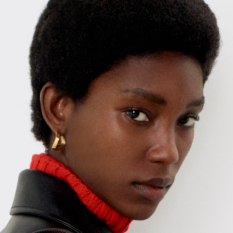 Formes Abstraites Square Hoops in Brass with Gold Finish - GOLD - NEW COLLECTION WOMEN - 1 | CELINE