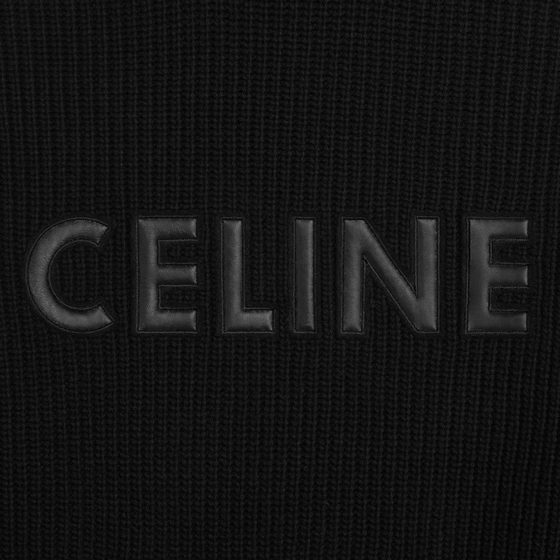 celine hooded sweater in monochromic wool - BLACK -  - 1 | CELINE