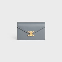 POCHETTE MIT KETTE MARGO aus glänzendem Kalbsleder - Blau Grau - BRIEFTASCHEN MIT KETTE - 1 | CELINE