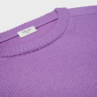 crewneck sweater IN WOOL AND CASHMERE - LILAC -  - 2 | CELINE