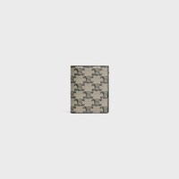 Compact Wallet in TRIOMPHE CANVAS AND CALFSKIN - BEIGE - TRIOMPHE CANVAS - 1 | CELINE