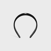 CELINE 스탬핑 헤드밴드 - 카프스킨, 폴리에스테르 & 로듐 피니시 브라스 - 블랙 / 실버 - 그녀를 위한 기프트 - 1 | CELINE