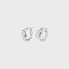 Knot Hoops in Brass with Rhodium finish - SILVER - NEW - 2 | CELINE
