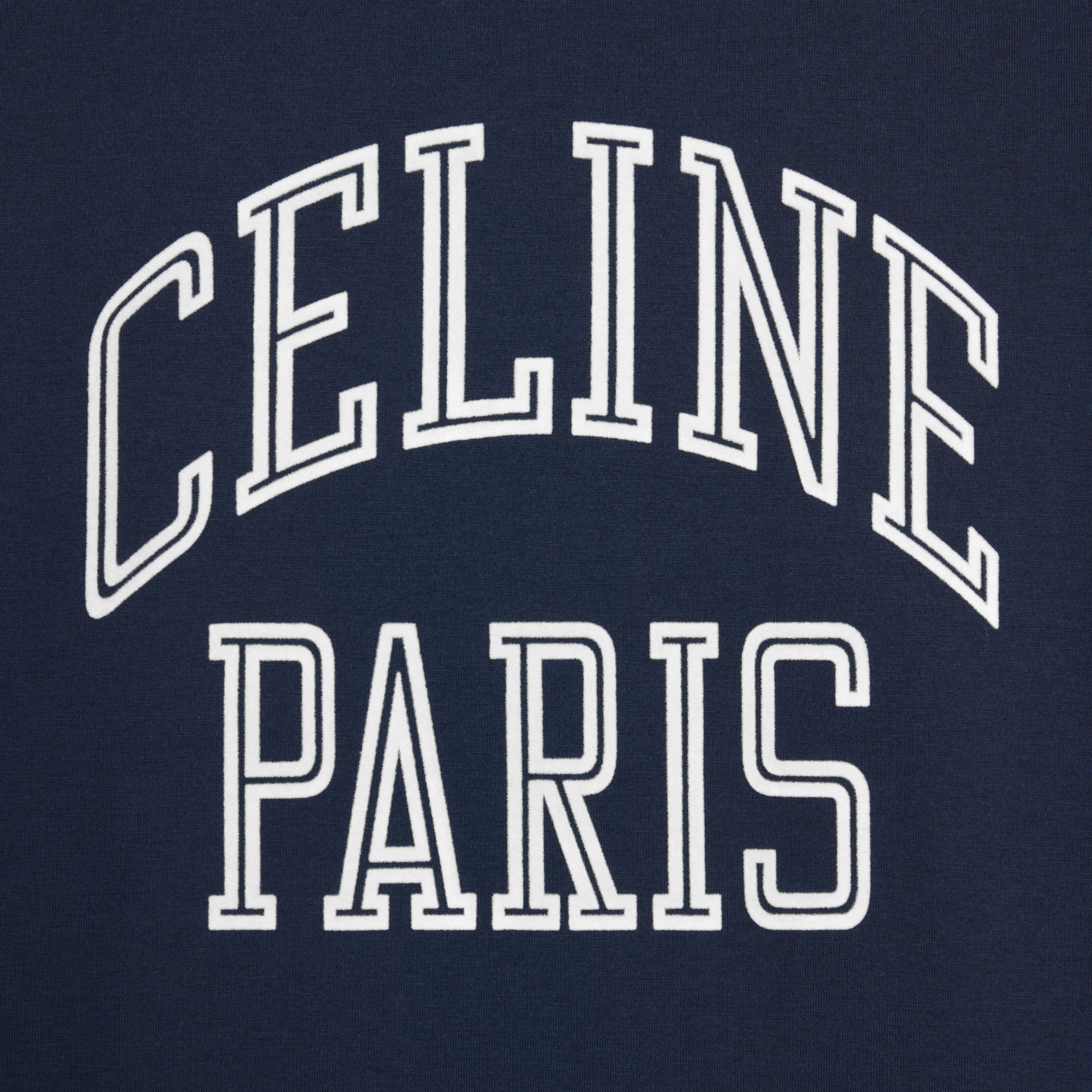 long sleeved t-shirt IN cotton jersey - NAVY/OFF WHITE | CELINE