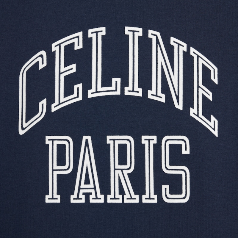 long sleeved t-shirt IN cotton jersey - NAVY/OFF WHITE -  - 1 | CELINE